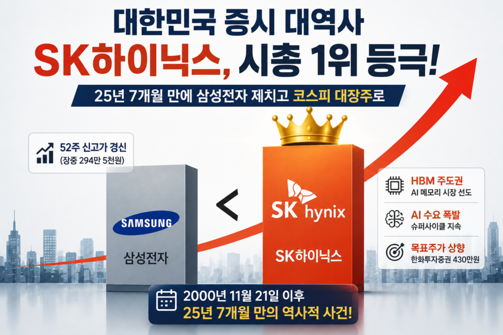 대한민국 증시 새역사를 쓴 SK Hynix의 기록을 보여주는 인포그래픽