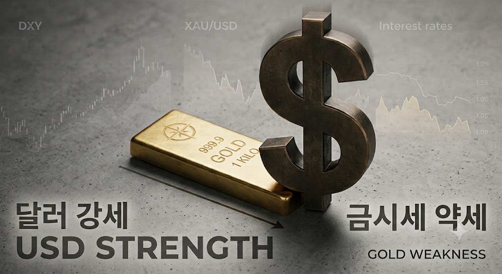 멈춤 없는 strong dollar, 3주 연속 하락, Gold 테크 대펴령 나오나를 보여주는 인포그래픽