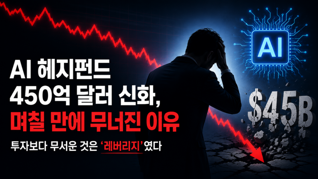 AI Hedge Fund 450억 달러 신화가 며칠 만에 무너진 것을 보여주는 인포그래픽

