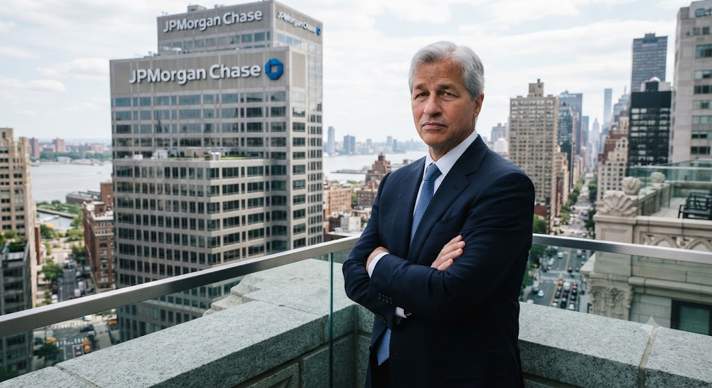 숨겨진 레버리지의 위험을 경고한 JPMorgan의 Jamie Dimon 회장을 보여주는 인포그래픽

