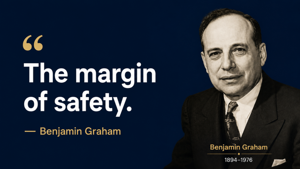가치 투자의 아버지 Benjamin Graham의 모습을 보여주는 인포그래픽